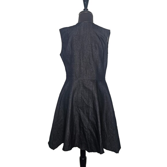 GROWNBEANS Karen Groner Mini Dress Medium Denim Colorful Zippers Sleeveless Art - Picture 6 of 7